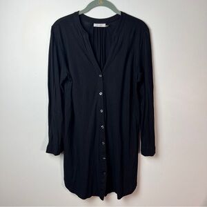 Natori Black Modal Button-Down Sleep Shirt Pajama Top Size Women’s Medium